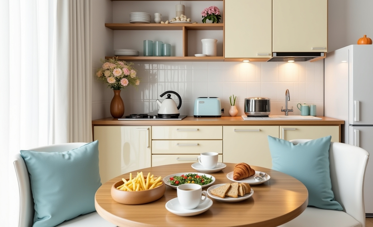 affordable blue kitchen