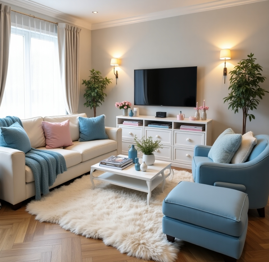 blue living room decor