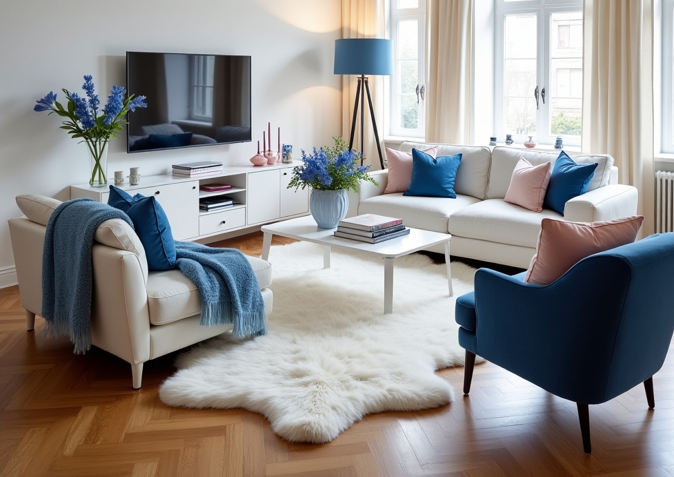 blue living room decor