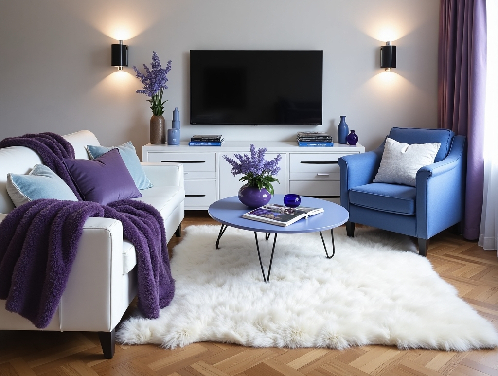 blue living room decor