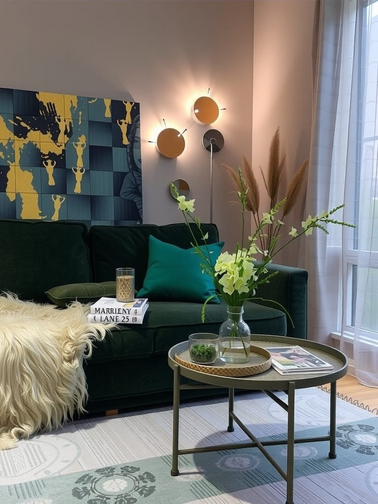 green living room decor