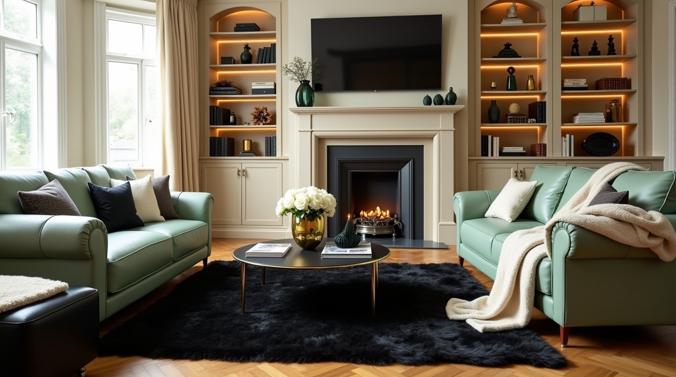 green living room decor