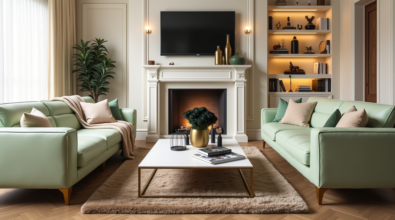 green living room decor