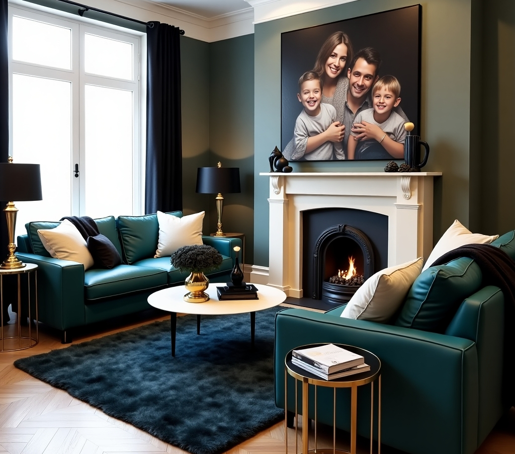 green living room decor
