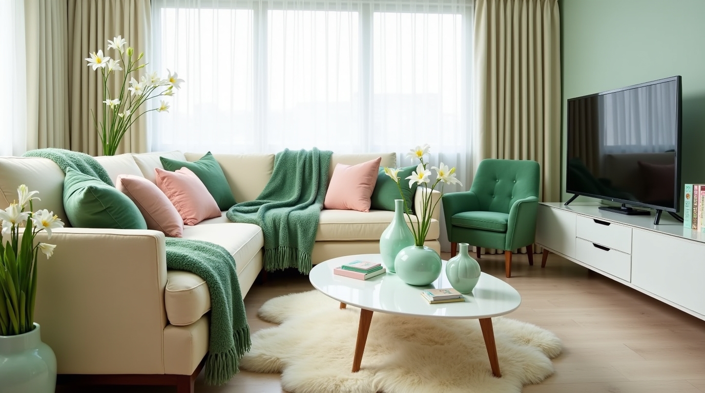 green living room decor