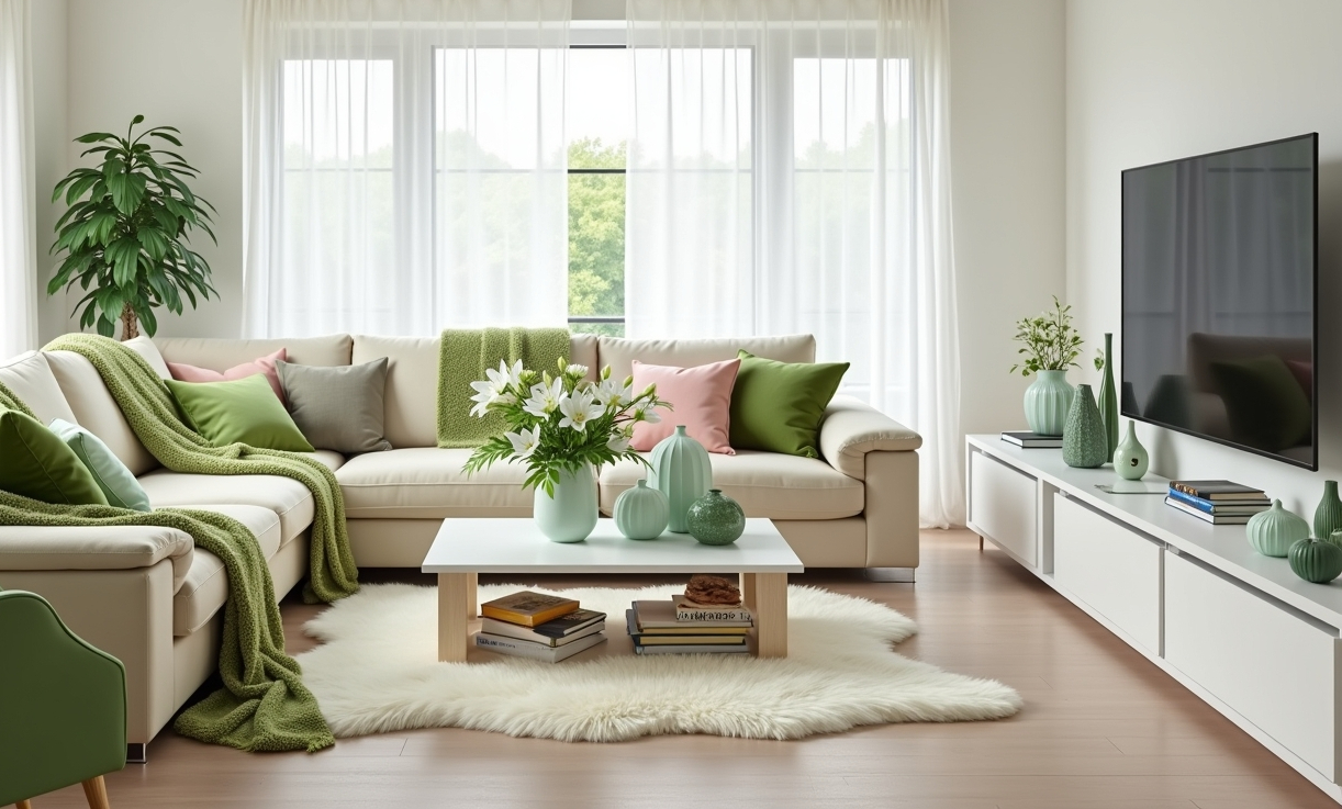 green living room decor