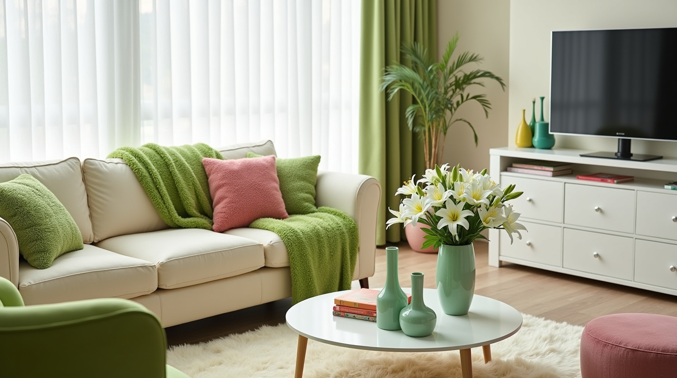 green living room decor