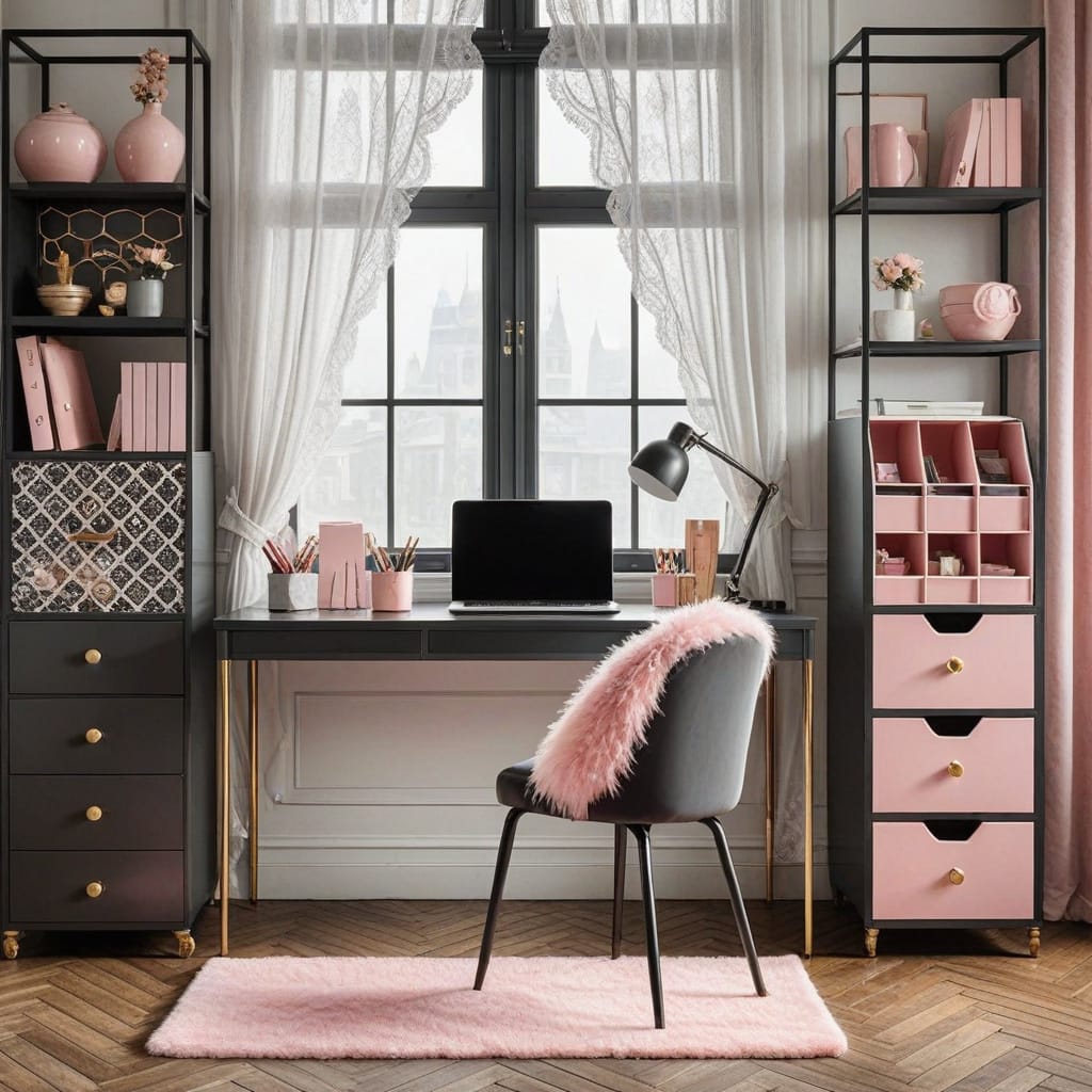 pink office decor