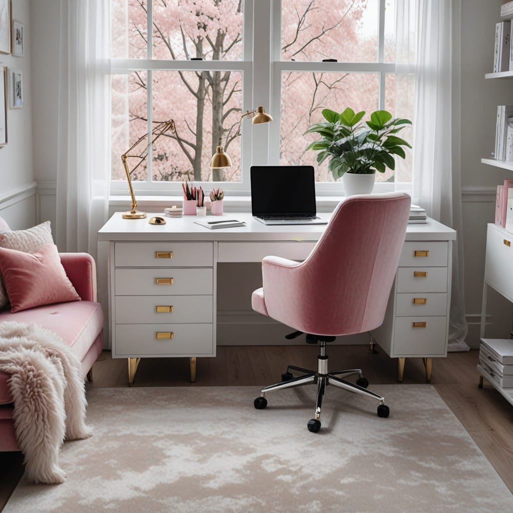 pink office decor
