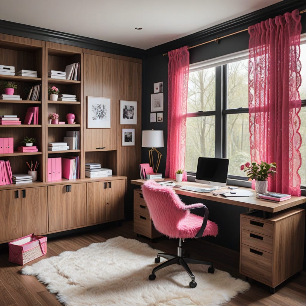 pink office decor