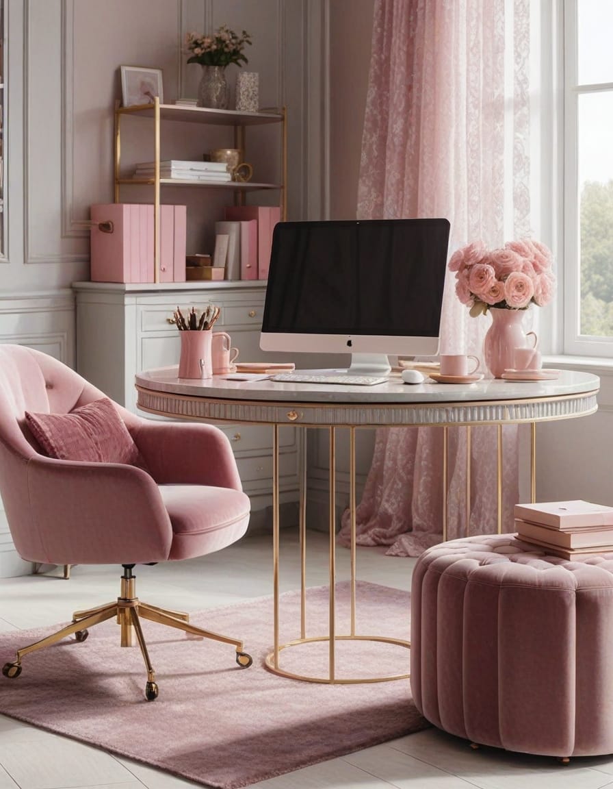 pink office decor