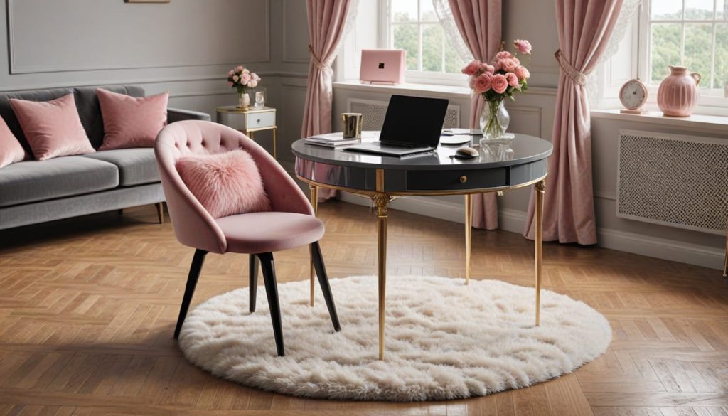 pink office decor
