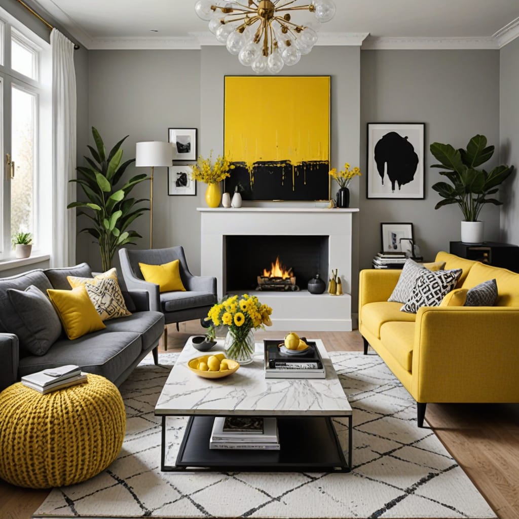 How to easily decorate a yellow living room