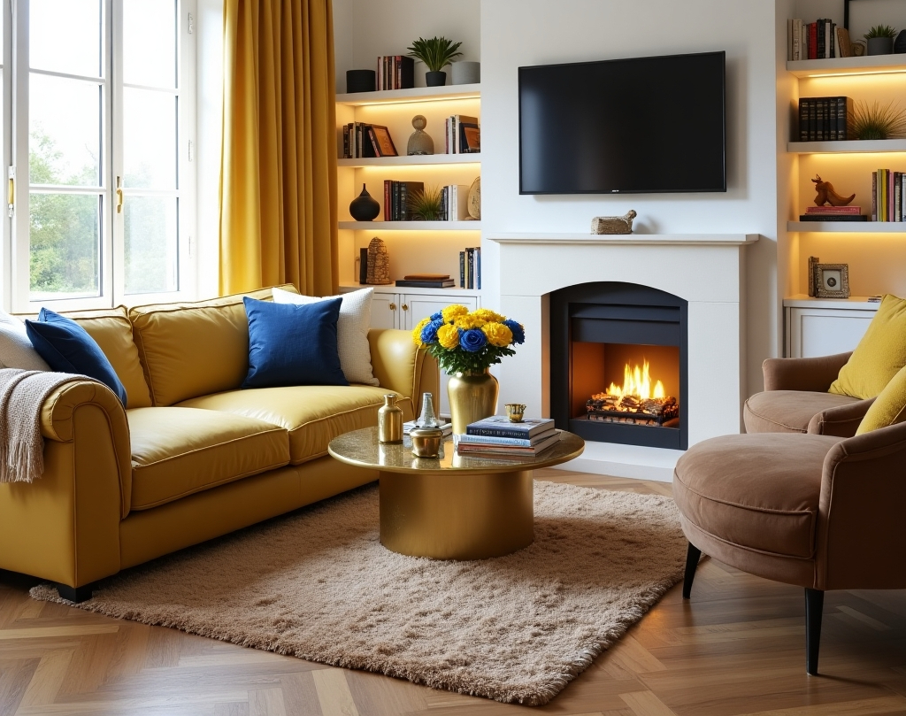 yellow living room