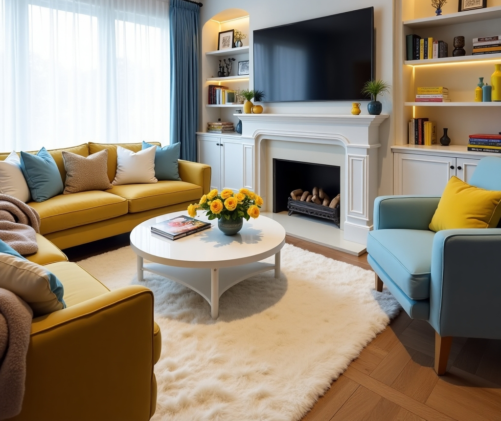 yellow living room