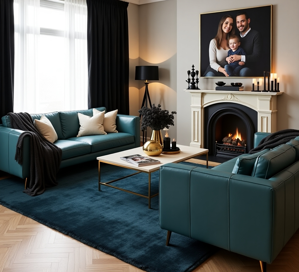 dark feminine living room