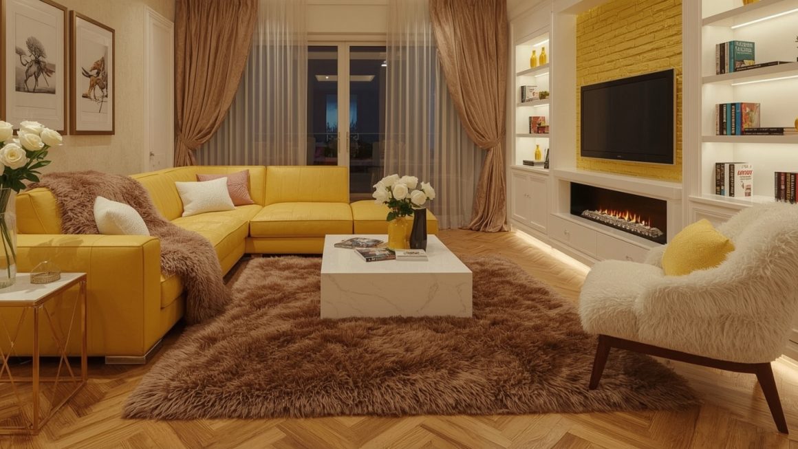 How to easily decorate a yellow living room