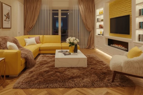 How to easily decorate a yellow living room