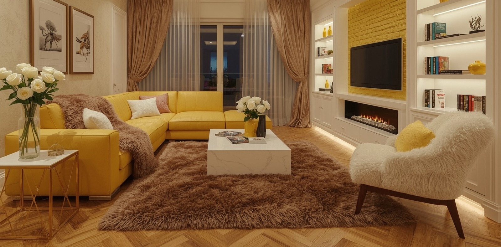 yellow living room