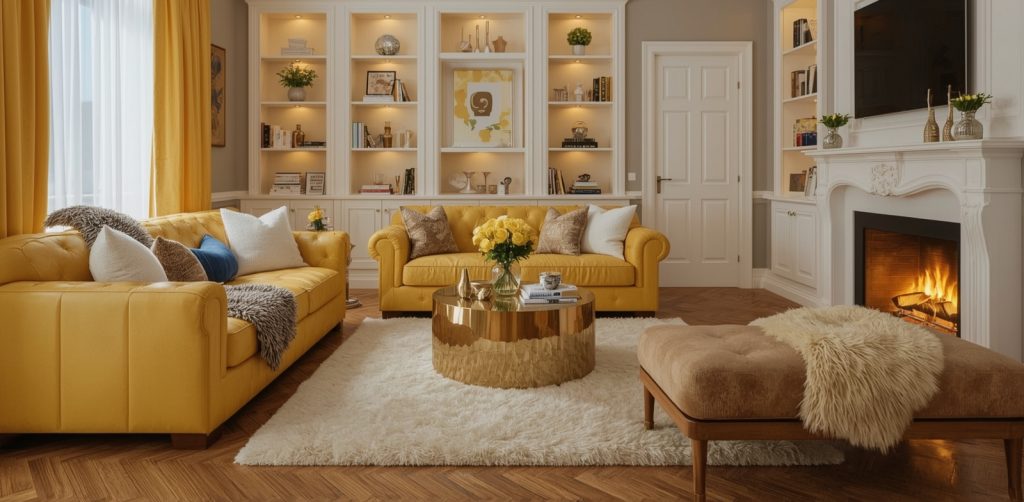 yellow living room