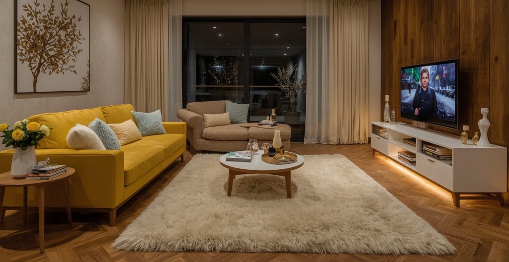 yellow living room