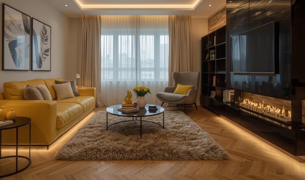 yellow living room