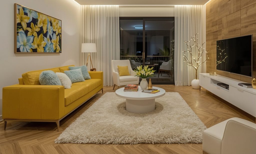 yellow living room
