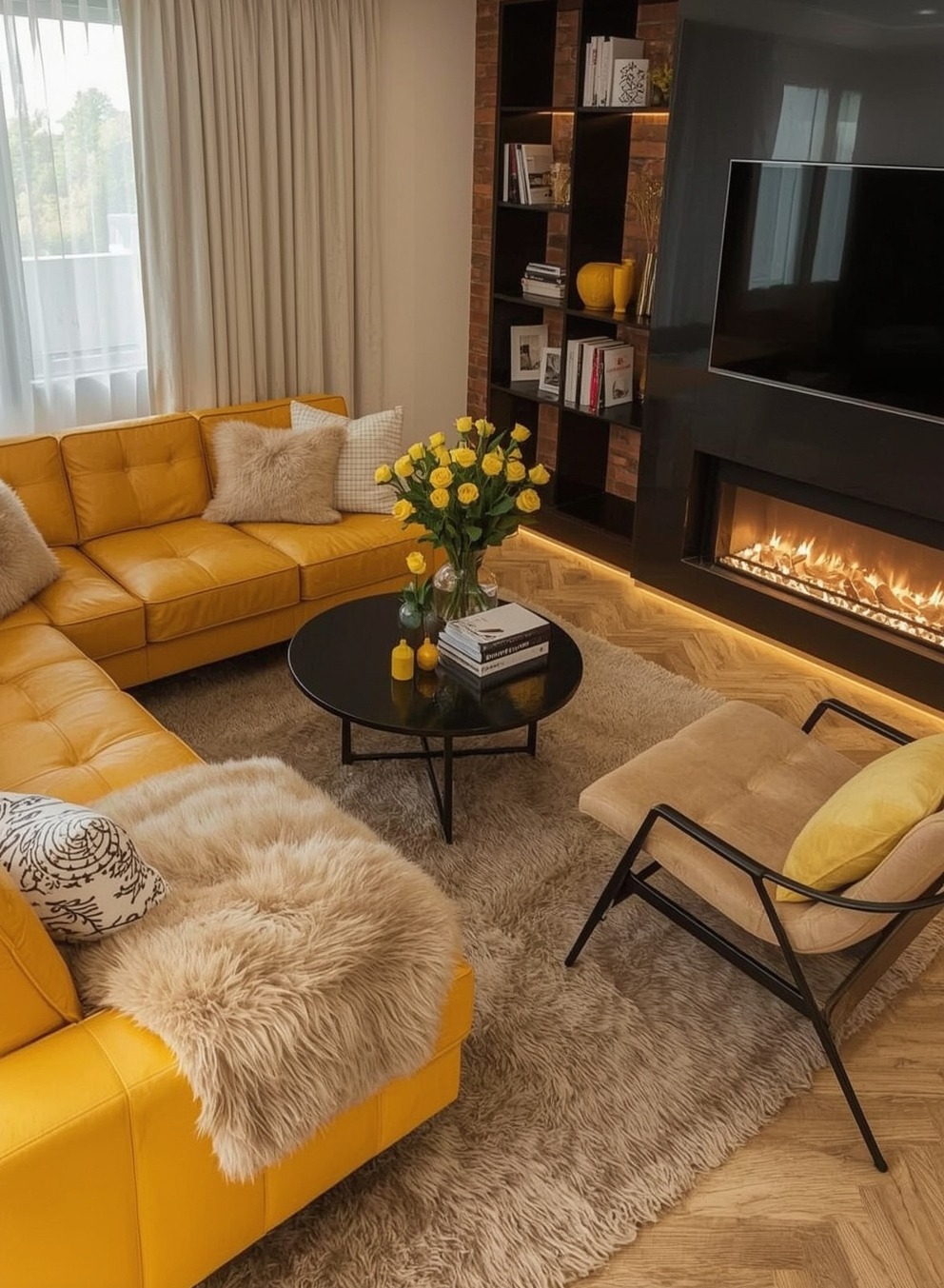 yellow living room