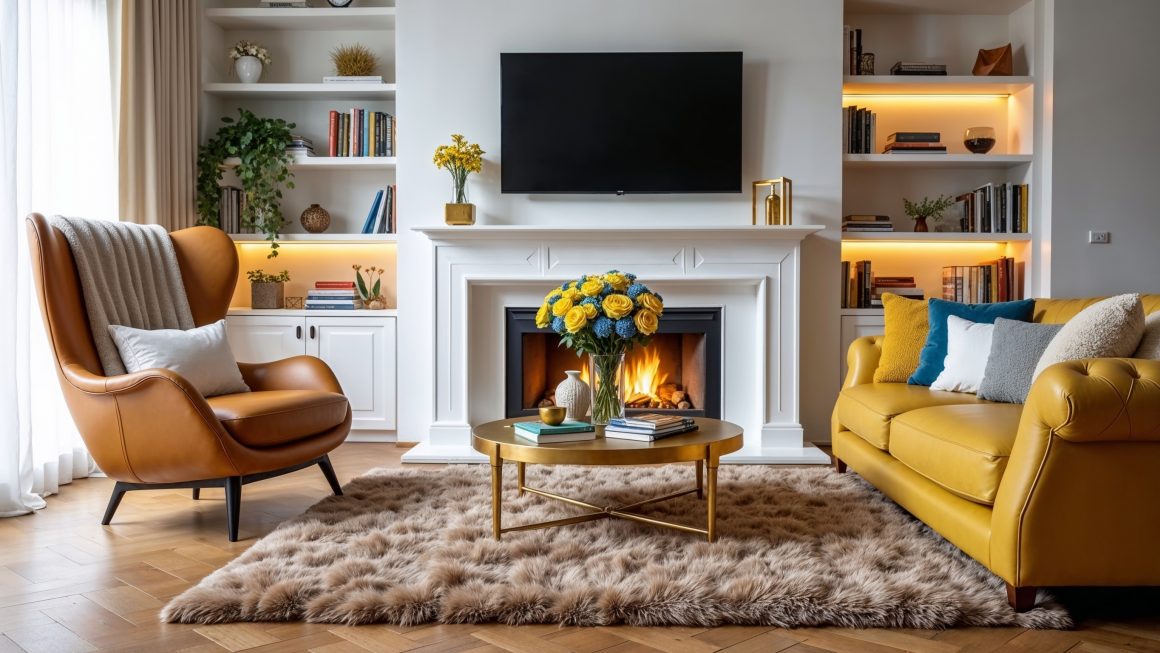 How to easily decorate a yellow living room