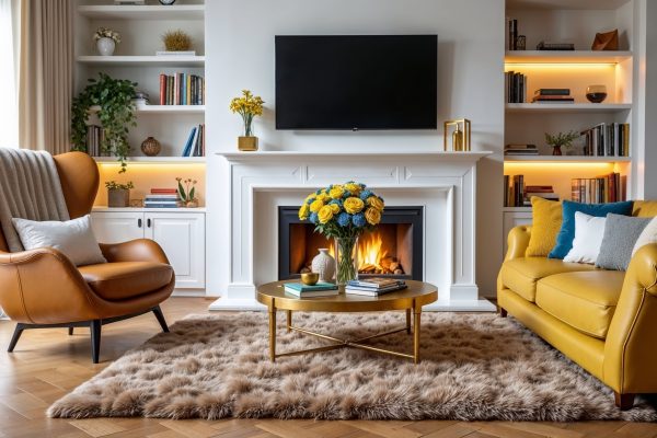 How to easily decorate a yellow living room