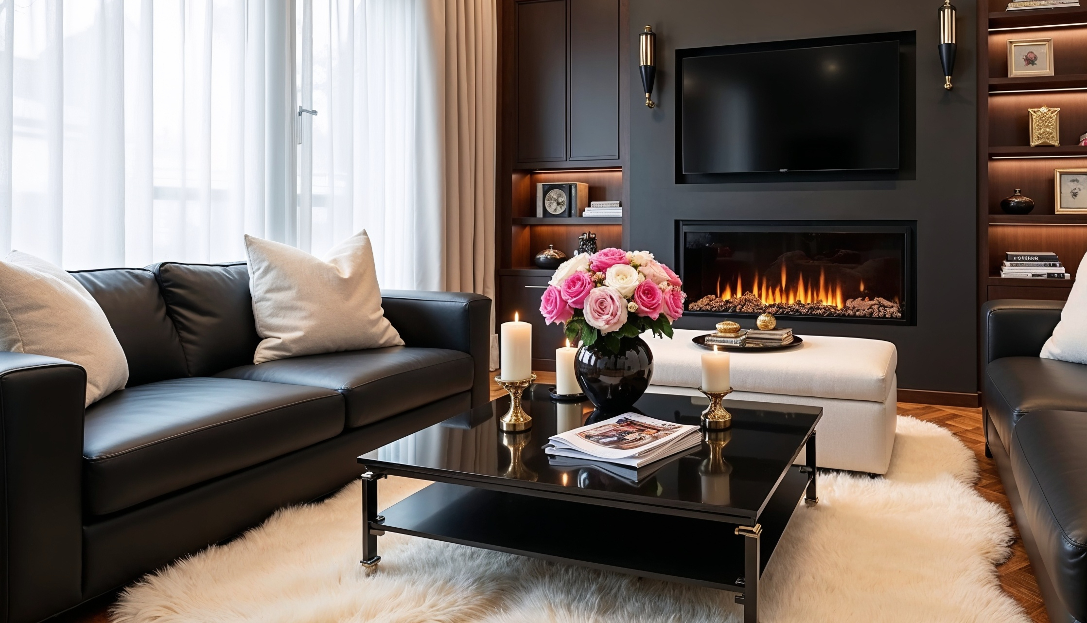 dark feminine living room
