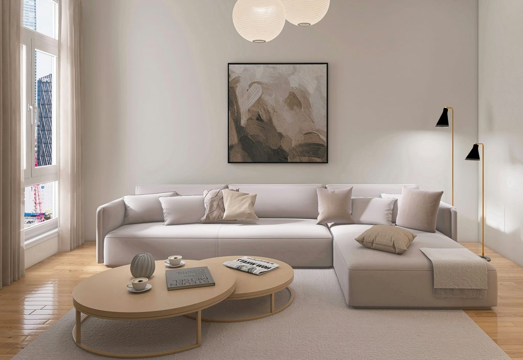 inexpensive minimalist living room