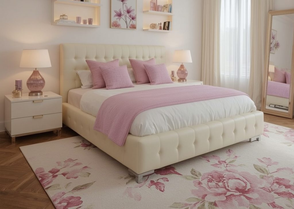 affordable pastel coloured bedroom