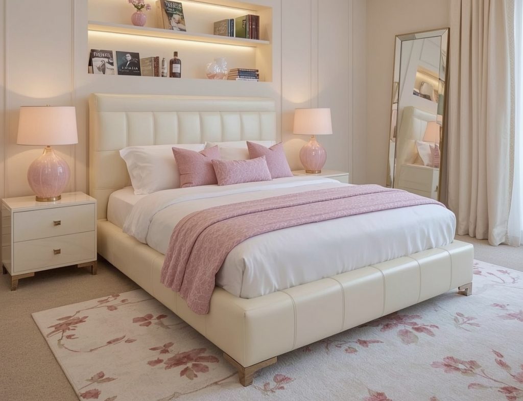 affordable pastel coloured bedroom