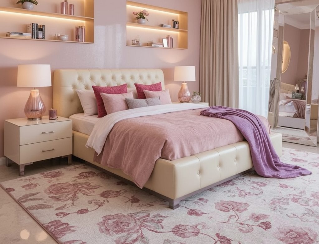 affordable pastel coloured bedroom