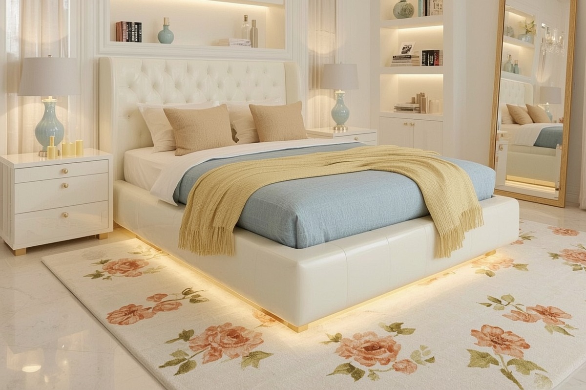affordable pastel coloured bedroom