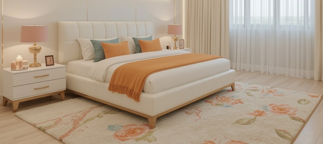 affordable pastel coloured bedroom