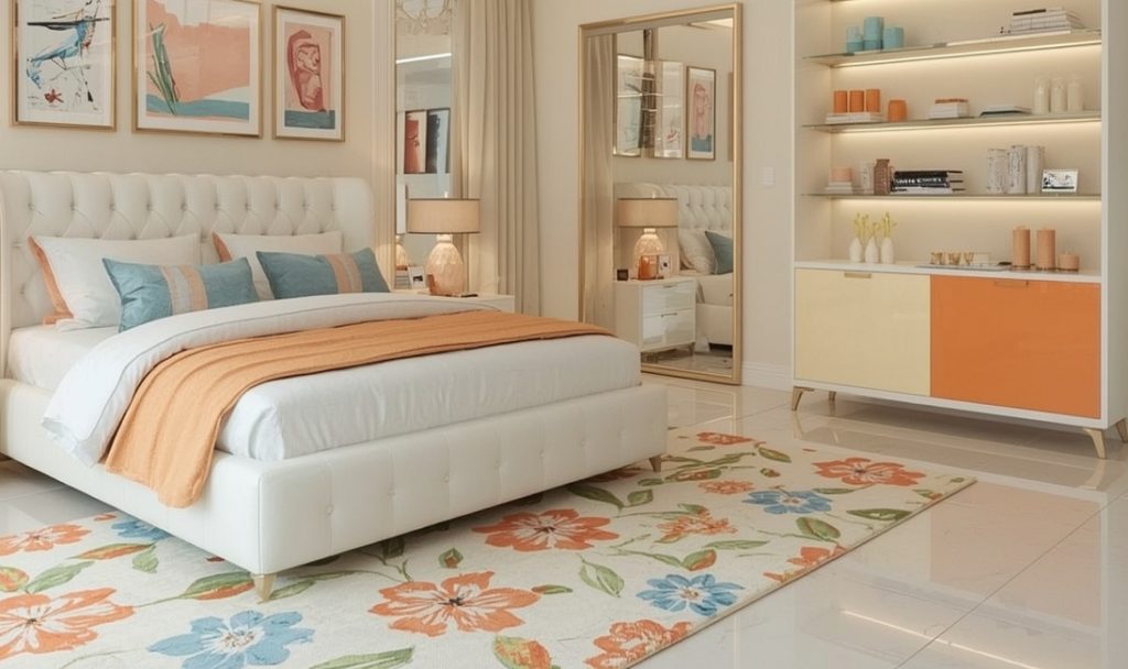 affordable pastel coloured bedroom