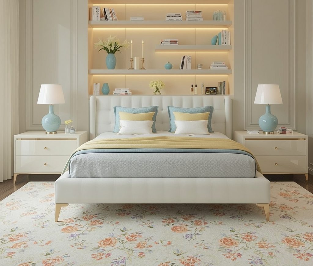 affordable pastel coloured bedroom
