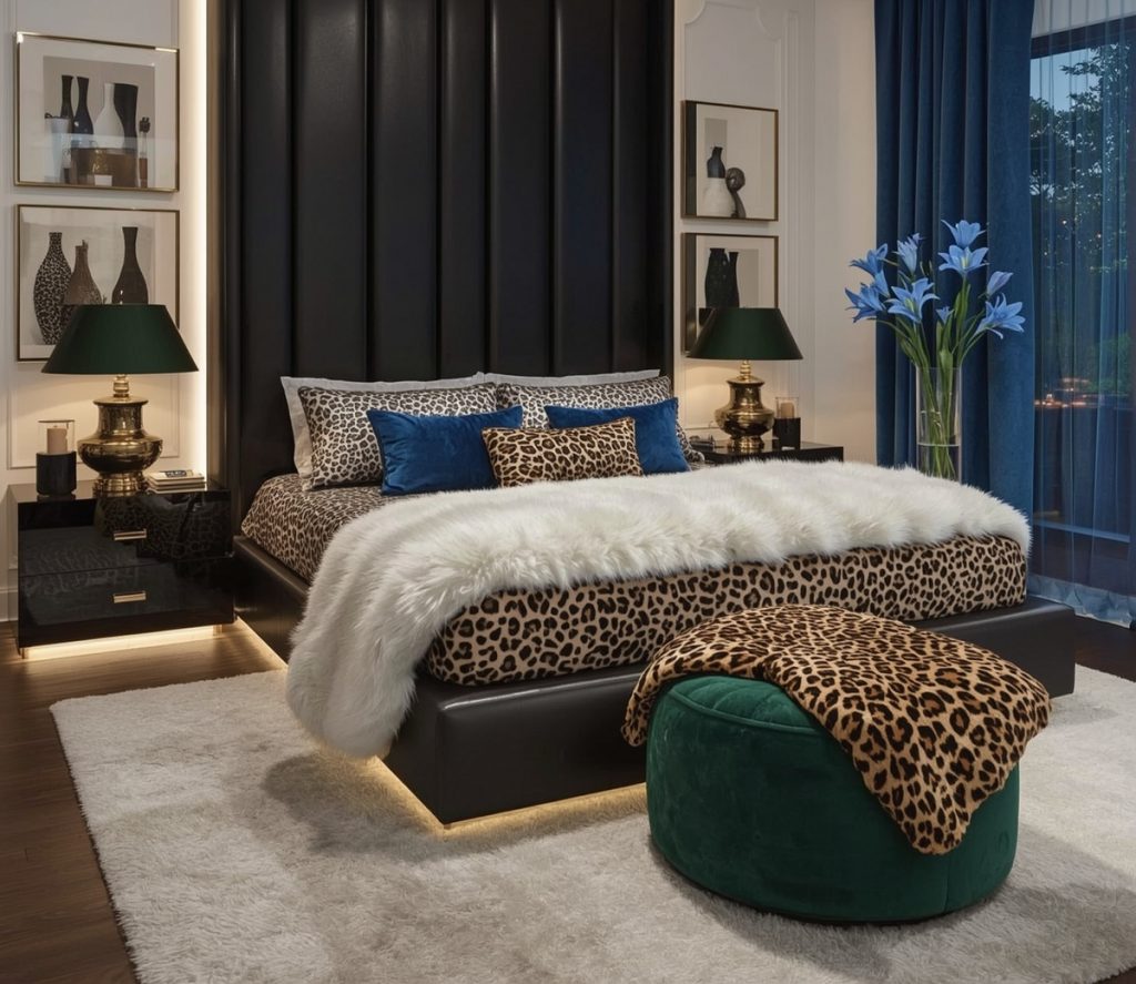 inexpensive cheetah bedroom