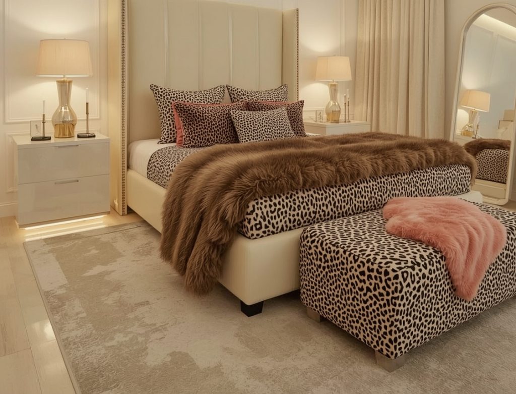 inexpensive cheetah bedroom