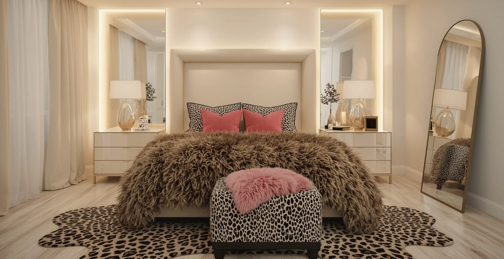 inexpensive cheetah bedroom