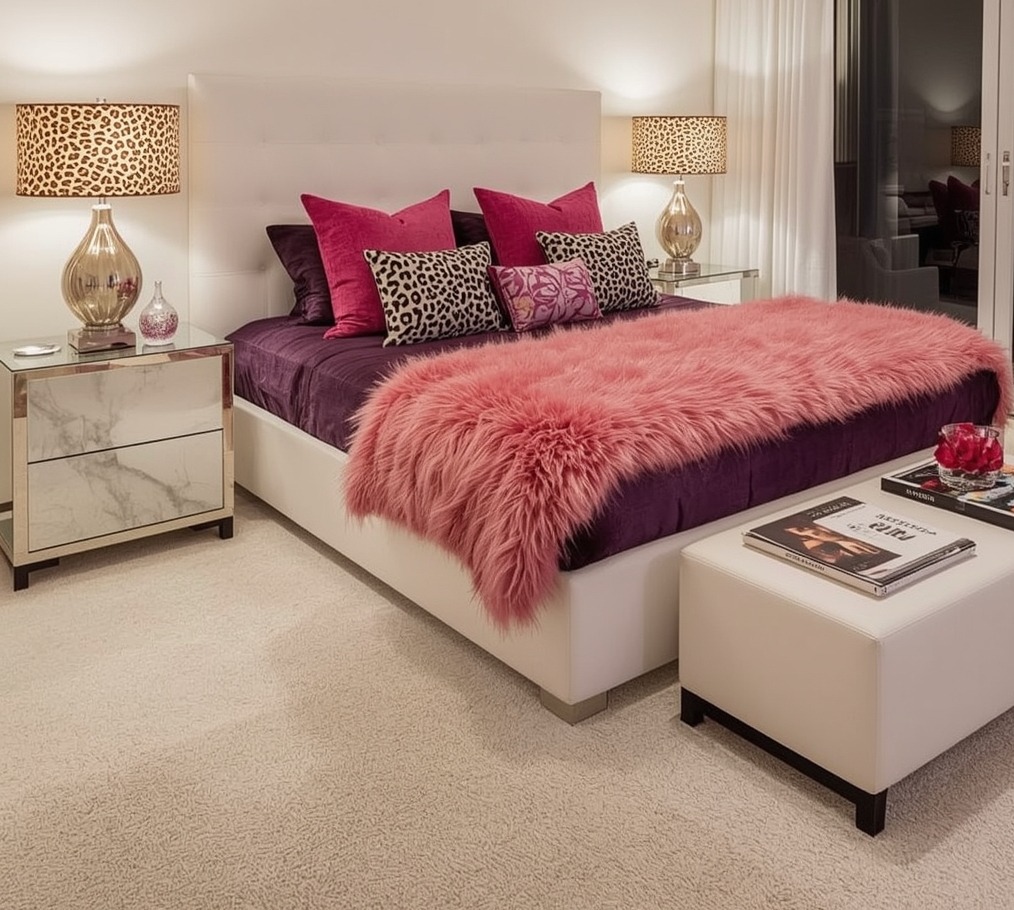 inexpensive cheetah bedroom
