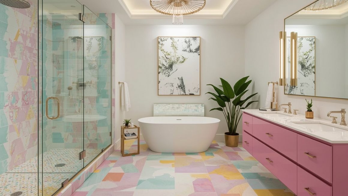 Best ideas for an inexpensive and colourful bathroom decor