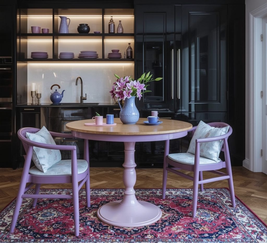 affordable purple kitchen