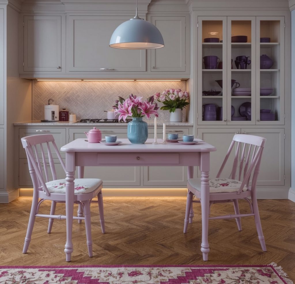 affordable purple kitchen