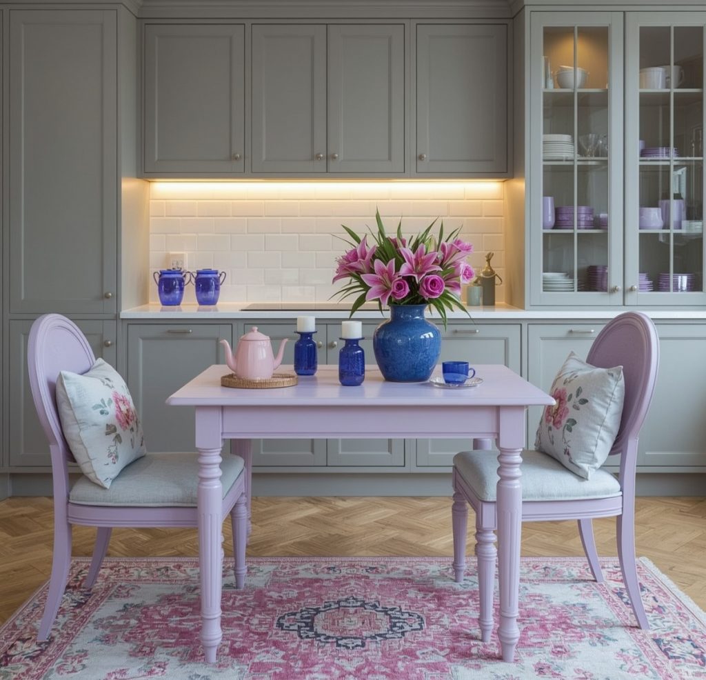 affordable purple kitchen