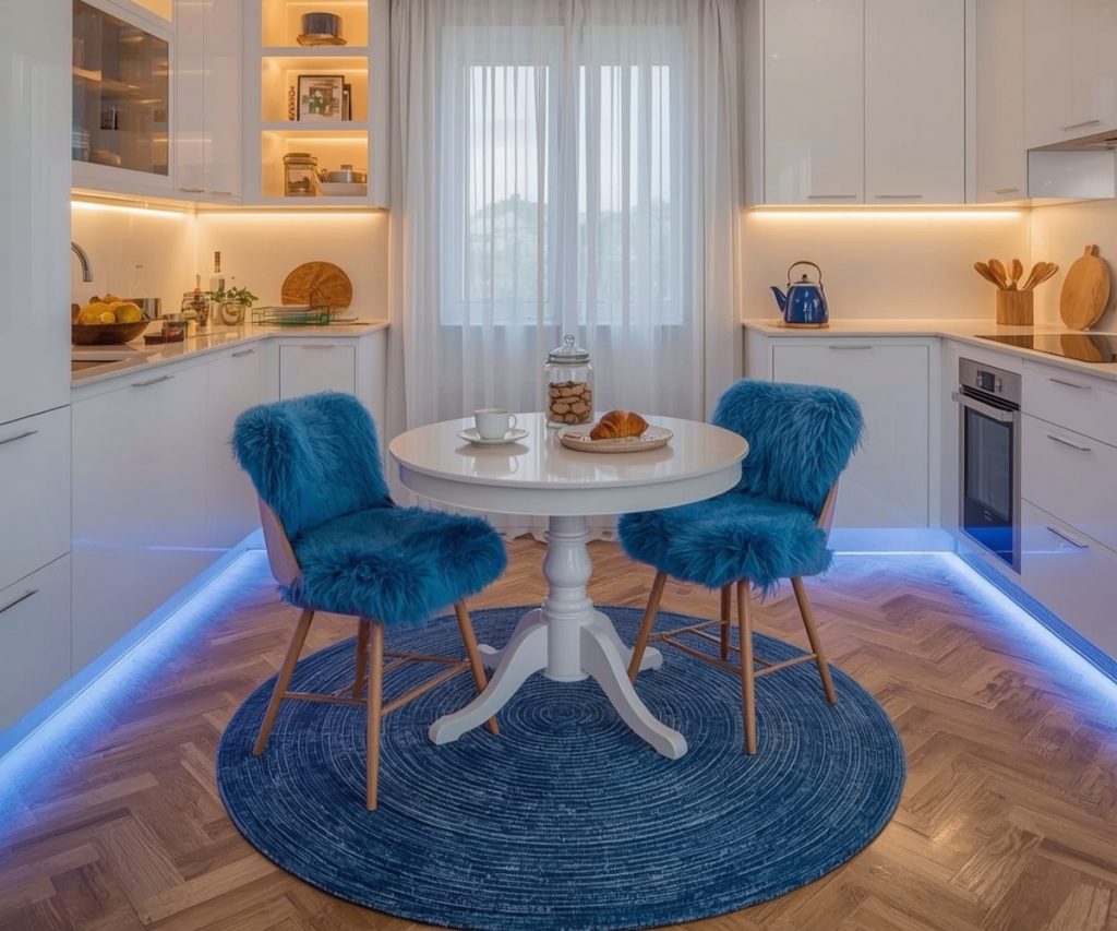 affordable blue kitchen