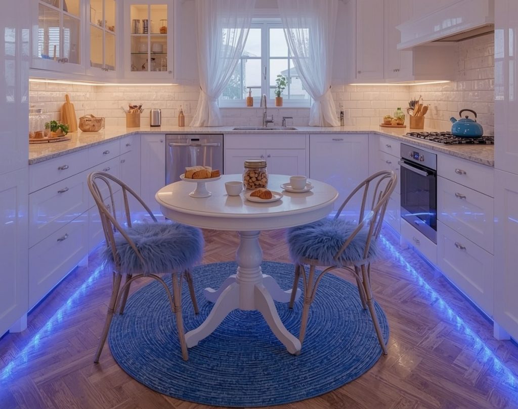 affordable blue kitchen