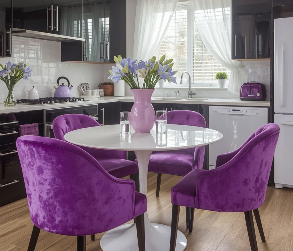 affordable purple kitchen